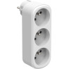 Electraline 531200 Adaptateur Fiche Multiprise Triplite Prima 3 Prises françaises 16A (2P+T), Adaptateur Murale, Blanc
