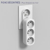 Electraline 531200 Adaptateur Fiche Multiprise Triplite Prima 3 Prises françaises 16A (2P+T), Adaptateur Murale, Blanc