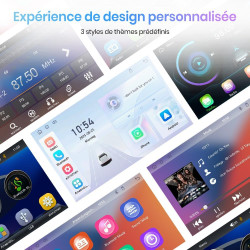Junsun autoradio 2 din universel avec écran tactile, carplay & android auto sans fil, bleutooth, gps, fm, usb, type-c, commandes