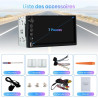 Junsun autoradio 2 din universel avec écran tactile, carplay & android auto sans fil, bleutooth, gps, fm, usb, type-c, commandes