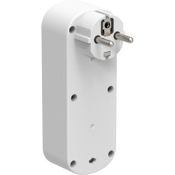 Electraline 531200 Adaptateur Fiche Multiprise Triplite Prima 3 Prises françaises 16A (2P+T), Adaptateur Murale, Blanc