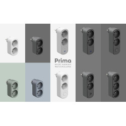 Electraline 531200 Adaptateur Fiche Multiprise Triplite Prima 3 Prises françaises 16A (2P+T), Adaptateur Murale, Blanc