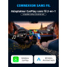 pour Apple CarPlay Adaptateur sans fil, Adaptateur sans fil 2 en 1 CarPlay & Android Auto, WLAN 6 GHZ, Reconnexion automatique, 