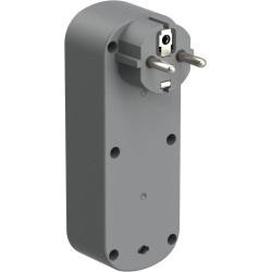 Electraline 531201 Adaptateur Fiche Multiprise Triplite Prima 3 Prises françaises 16A (2P+T), Adaptateur Murale, Noir/Gris