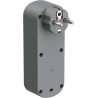 Electraline 531201 Adaptateur Fiche Multiprise Triplite Prima 3 Prises françaises 16A (2P+T), Adaptateur Murale, Noir/Gris