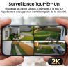 aosu 2K Caméra Surveillance WiFi Extérieure sans Fil Solaire, 6 Caméras Kit & aosuBase 2.0, sans Abonnement, Local Extensible Ju