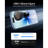 70W Chargeur Allume Cigare USB C, 3-Port Prise Téléphone Chargeur Rapide Voiture+1M USB-C Câble pour iPhone 17e 17 16 16e 15 Pro