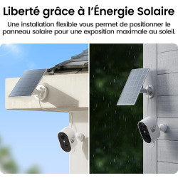 aosu 2K Caméra Surveillance WiFi Extérieure sans Fil Solaire, 6 Caméras Kit & aosuBase 2.0, sans Abonnement, Local Extensible Ju