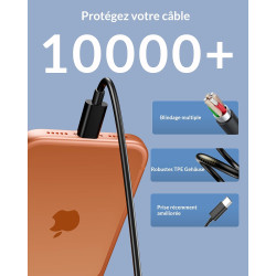 70W Chargeur Allume Cigare USB C, 3-Port Prise Téléphone Chargeur Rapide Voiture+1M USB-C Câble pour iPhone 17e 17 16 16e 15 Pro