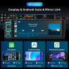 Autoradio 1 din,carplay voiture & android auto sans fil,poste radio bleutooth main libre,wireless autoradio avec caméra de recul