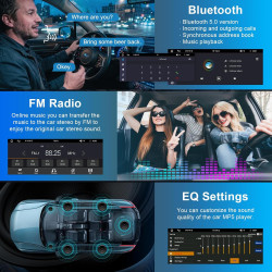 Autoradio 1 din,carplay voiture & android auto sans fil,poste radio bleutooth main libre,wireless autoradio avec caméra de recul