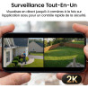 aosu 2K Caméra Surveillance WiFi Extérieure sans Fil Solaire, 2 Caméras Kit & aosuBase 2.0, sans Abonnement 32 Go Inclus, Extens