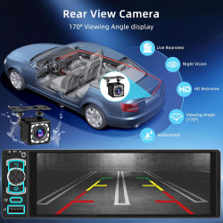 Autoradio 1 din,carplay voiture & android auto sans fil,poste radio bleutooth main libre,wireless autoradio avec caméra de recul