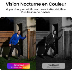 aosu 2K Camera Surveillance WiFi Exterieure sans Fil Solaire, Kit 4 Caméras avec aosuBase, sans Abonnement Stockage Local, Alarm