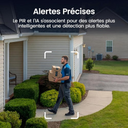 aosu 2K Camera Surveillance WiFi Exterieure sans Fil Solaire, Kit 4 Caméras avec aosuBase, sans Abonnement Stockage Local, Alarm