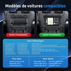 Essgoo [4+64g] android 15 autoradio pour vw golf 5/6, t5, passat, polo, touran, tiguan, caddy, seat, skoda – écran tactile 7" av