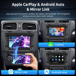 Essgoo [4+64g] android 15 autoradio pour vw golf 5/6, t5, passat, polo, touran, tiguan, caddy, seat, skoda – écran tactile 7" av