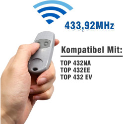 433,92 MHz Telecommande Portail Compatible avec C@me, 2 Canaux Télécommande de Porte de Garage Compatible avec 432NA/EV/EE, Lot 