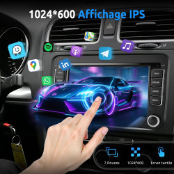 Essgoo [4+64g] android 15 autoradio pour vw golf 5/6, t5, passat, polo, touran, tiguan, caddy, seat, skoda – écran tactile 7" av