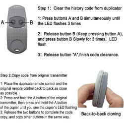 433,92 MHz Telecommande Portail Compatible avec C@me, 2 Canaux Télécommande de Porte de Garage Compatible avec 432NA/EV/EE, Lot 