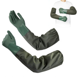 1 Paire Gants Longs 70cm Gant Menage en Caoutchouc Gant Protection Chimique Imperméables Étanches Antidérapants pour Nettoyage É