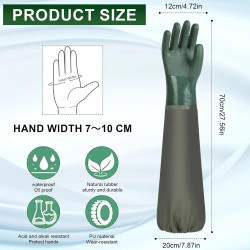 1 Paire Gants Longs 70cm Gant Menage en Caoutchouc Gant Protection Chimique Imperméables Étanches Antidérapants pour Nettoyage É