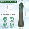 1 Paire Gants Longs 70cm Gant Menage en Caoutchouc Gant Protection Chimique Imperméables Étanches Antidérapants pour Nettoyage É