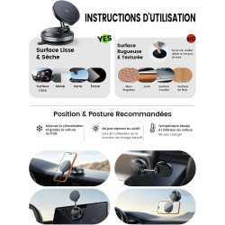 Lamicall 15W Chargeur Voiture pour Magsafe - [30KG Forte Aspiration] Magnétique Support Téléphone Voiture, Chargeur sans Fil Voi