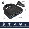 5 en 1 Multiprise Allume Cigare 12V/24V, 120W Prise Allume Cigare USB C, Chargeur Voiture, Chargeur Multifonctionnel avec 1 Port