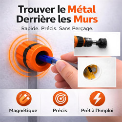 Aimant Puissant Néodyme pour Placo I Détecteur Rail et Montant Mur Sans Pile I Trouve Vis Cachées Cloison Sèche I Outil Compact 