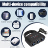 5 en 1 Multiprise Allume Cigare 12V/24V, 120W Prise Allume Cigare USB C, Chargeur Voiture, Chargeur Multifonctionnel avec 1 Port
