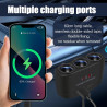 5 en 1 Multiprise Allume Cigare 12V/24V, 120W Prise Allume Cigare USB C, Chargeur Voiture, Chargeur Multifonctionnel avec 1 Port