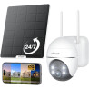 ieGeek 24/7 Enregistrement AOV 2K Camera Surveillance WiFi Exterieure sans Fil Solaire, Suivi Automatique, 360° PTZ, Batterie 90