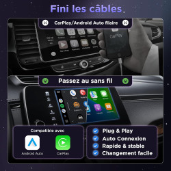 MSXTTLY Adaptateur CarPlay sans Fil Android Auto - U2AC-01 Transforme CarPlay & Android Auto Filaire en sans Fil, Compatible ave