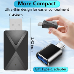 Adaptateur sans fil android auto & carplay sans fil, connexion rapide et sans retard, stick 2 en 1 convertir wirouge android aut