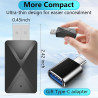 Adaptateur sans fil android auto & carplay sans fil, connexion rapide et sans retard, stick 2 en 1 convertir wirouge android aut