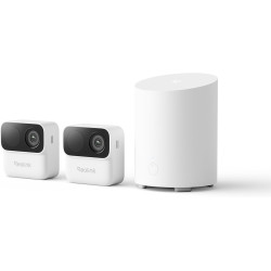 Reolink Kit 2 Caméras WiFi Magnétiques MagiCam+Home Hub Mini, Autonomie 9 Mois, Wi-FI 2,4/5 GHz, Détection de Personnes par IA, 