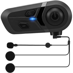 Casques bleutooth moto avec assistant vocal, écouteur bleutooth, kit bleutooth casque moto pour écouter musique, gps, appels, ré
