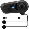 Casques bleutooth moto avec assistant vocal, écouteur bleutooth, kit bleutooth casque moto pour écouter musique, gps, appels, ré