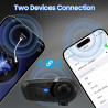 Casques bleutooth moto avec assistant vocal, écouteur bleutooth, kit bleutooth casque moto pour écouter musique, gps, appels, ré
