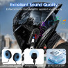Casques bleutooth moto avec assistant vocal, écouteur bleutooth, kit bleutooth casque moto pour écouter musique, gps, appels, ré