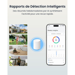 Reolink Kit 2 Caméras WiFi Magnétiques MagiCam+Home Hub Mini, Autonomie 9 Mois, Wi-FI 2,4/5 GHz, Détection de Personnes par IA, 
