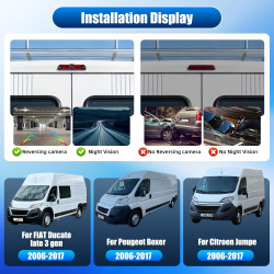 Caméra de Recul pour Fiat Ducato Late 3 gen 2006-2017 / Peugeot Boxer 2006-2017/ Citroen Jumper 2006-2017, 3ème Feu Stop Caméras