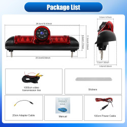 Caméra de Recul pour Fiat Ducato Late 3 gen 2006-2017 / Peugeot Boxer 2006-2017/ Citroen Jumper 2006-2017, 3ème Feu Stop Caméras