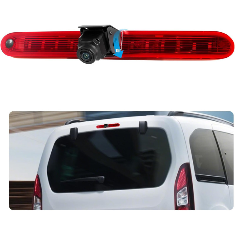 Caméra de Recul pour Peugeot Partner 2008-2020/Citroen Berlingo 2008-2020, 3ème Feu Stop Caméras Arrière, Vision Nocturne, Etanc
