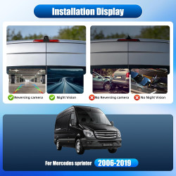 Caméra de Recul pour Mercedes Sprinter 2006-2019, 3ème Feu Stop Caméras Arrière, Vision Nocturne, Etanche IP67, Angle Réglable,a