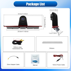 Caméra de Recul pour Mercedes Sprinter 2006-2019, 3ème Feu Stop Caméras Arrière, Vision Nocturne, Etanche IP67, Angle Réglable,a