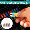 100 Pièces Fusible Voiture Set 12V/24V Fusibles Plats pour Moto Auto Truck RV Camion, Assortiment Fusibles Auto avec Boite Extra