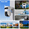 EZVIZ 3MP+3MP Caméra Surveillance WiFi Extérieure à Double Objectif, 360° PTZ Camera, Suivi Auto, Détection de Forme Humaine/Véh
