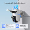 EZVIZ 3MP+3MP Caméra Surveillance WiFi Extérieure à Double Objectif, 360° PTZ Camera, Suivi Auto, Détection de Forme Humaine/Véh